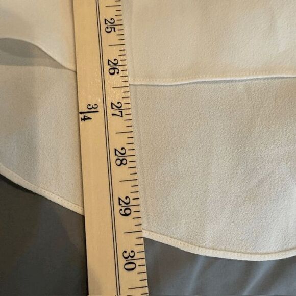 Rebecca Taylor Silk Blouse Ivory White Sleeveless with Gold Zip Detail Size 8 - Picture 9 of 9